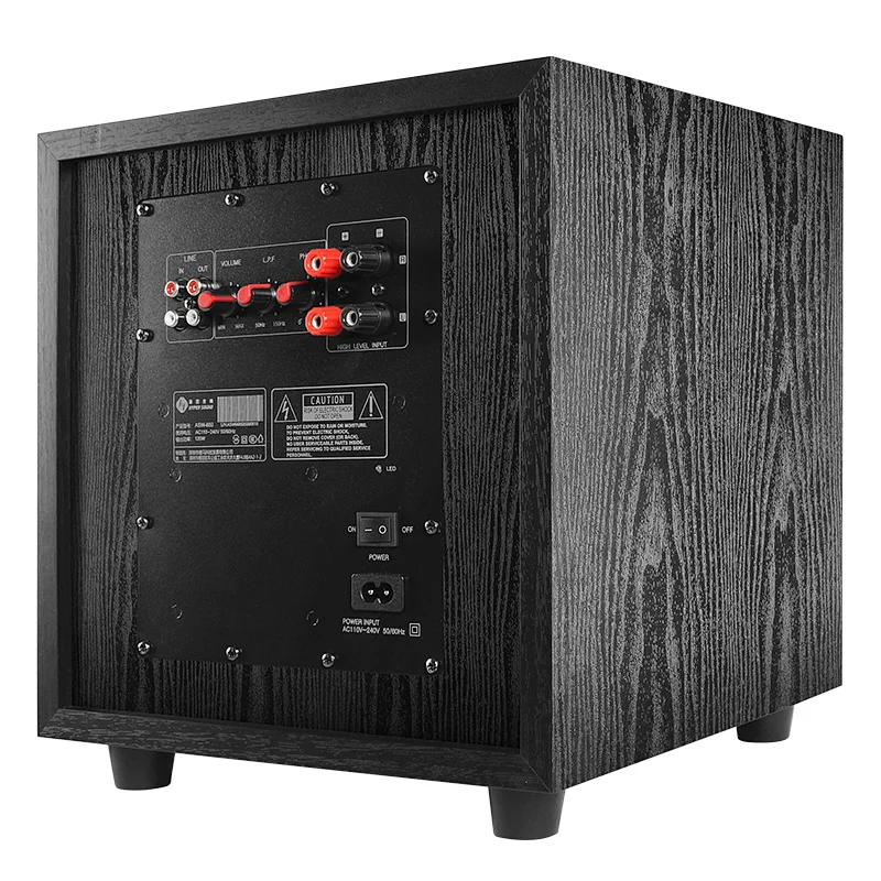 New Products D class 8 inch 100W Active Piano Painting Subwoofer speaker  for home theater