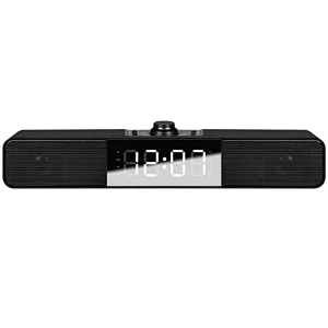 New arrival 2.0ch Stereo Bluetooth Radio Clock Desktop Speaker with Built in Battery