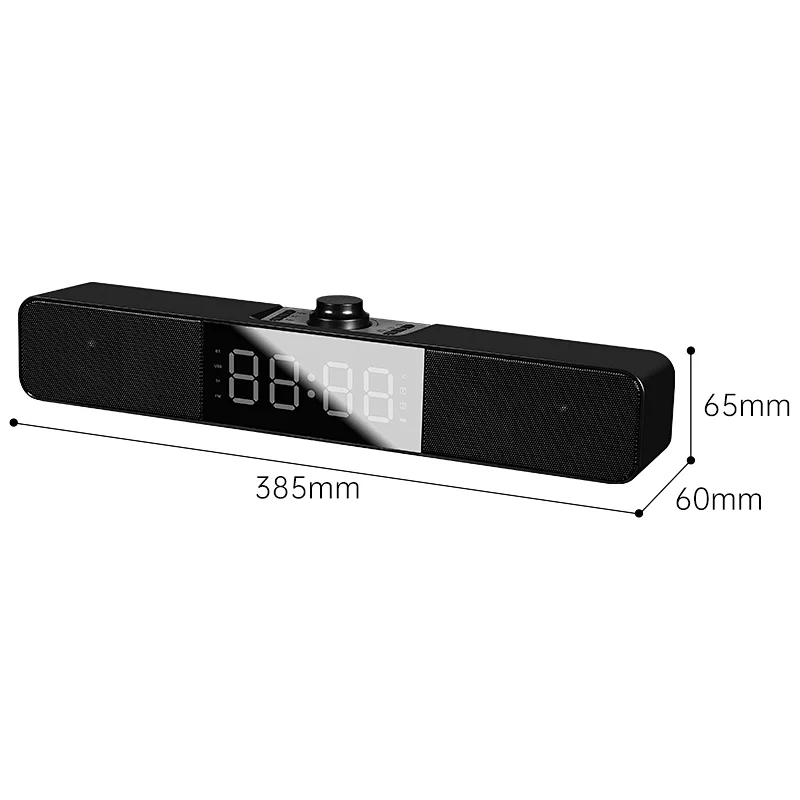 New arrival 2.0ch Stereo Bluetooth Radio Clock Desktop Speaker with Built in Battery