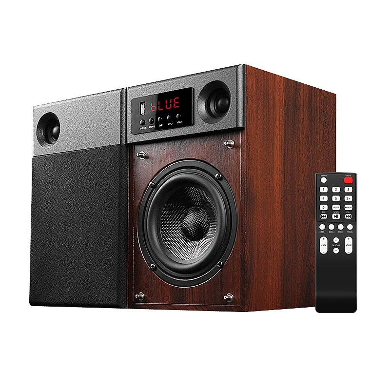 Hifi 80W powerful stereo bookshelf active blue tooth speaker with remote