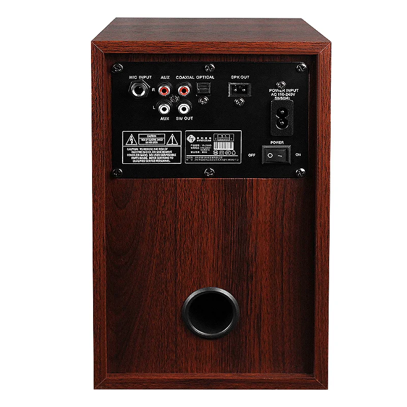 Hifi 80W powerful stereo bookshelf active blue tooth speaker with remote