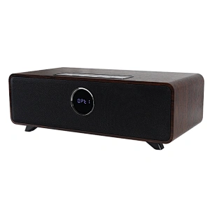 100W 2.1ch desktop Karaoke Wooden Bluetooth Speaker soundbar with built in wireless microphone
