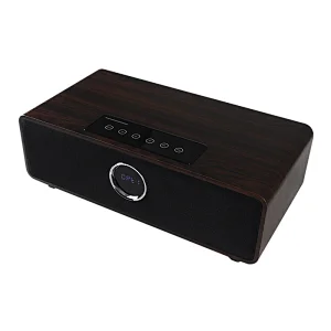 100W 2.1ch desktop Karaoke Wooden Bluetooth Speaker soundbar with built in wireless microphone
