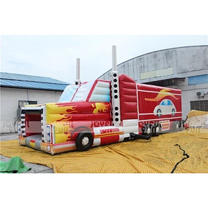 Inflatable Red Truck Obstacle Course, 2018 Inflatable Obstacle Run for Sale