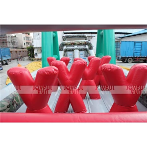 High Quality Crazy Inflatable Obstacle Course Military with Slide