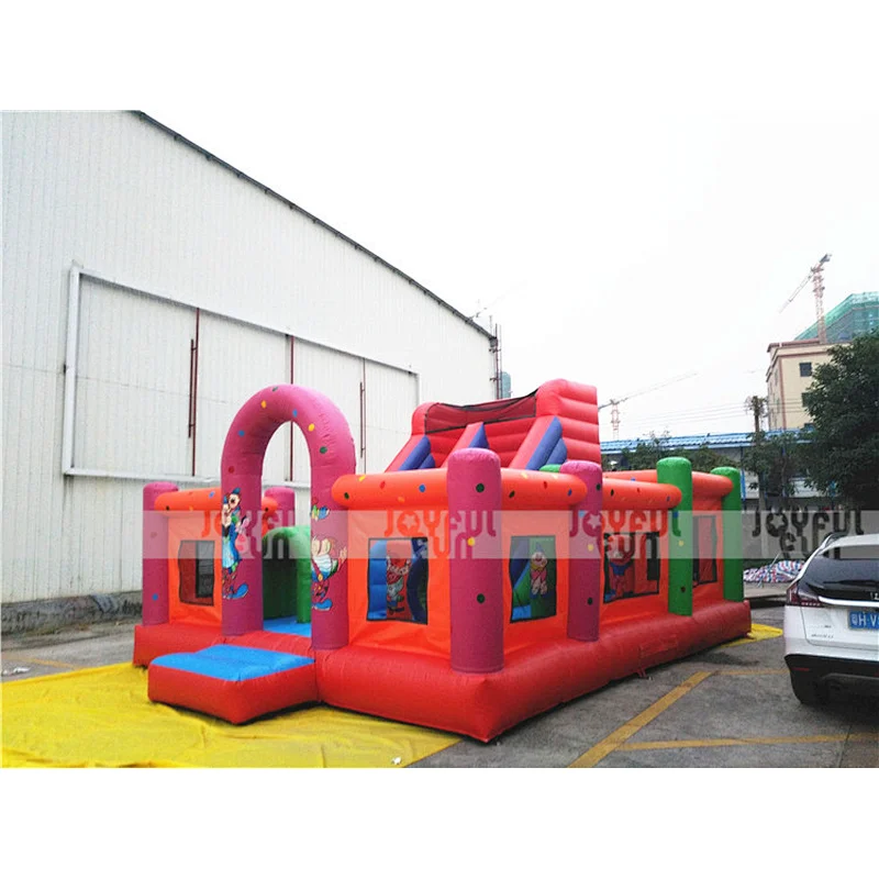 Hot sale long Cartoon Theme Inflatable Playground inflatable funny kids playground for sale