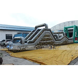 High Quality Crazy Inflatable Obstacle Course Military with Slide