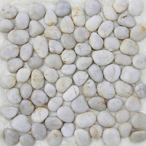 Shanghai Small Snow White Polished Glass Clay Rainbow Landscaping Etched Beach Pebbles Stones River For Gardens