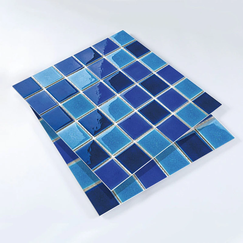 Black Turquise Color White Square Block Glass Pool Rectangle Mosaic Kitchen Thin Tile Wall Flower Swimming Pools Slim A Dubai