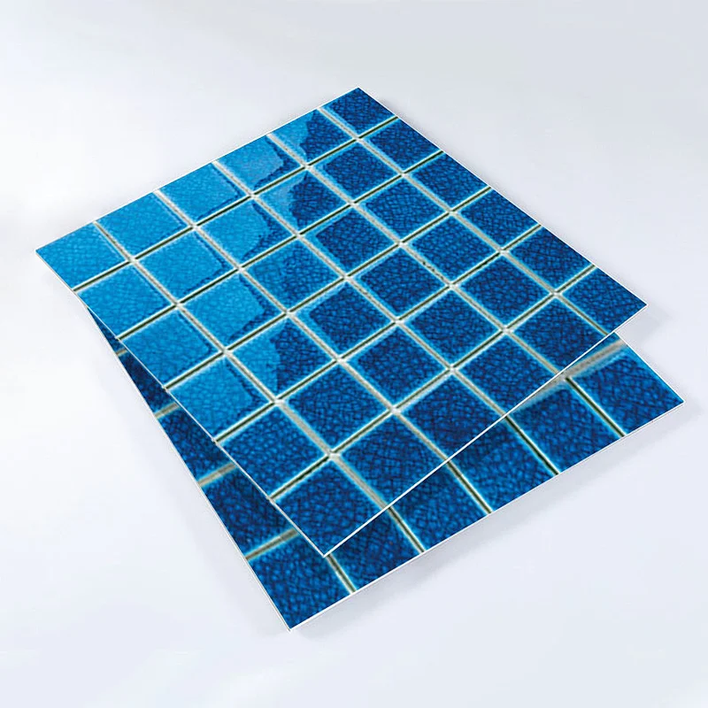 Spanish Swimming 300x300 4.8cm Pool Pink Green Blue Mirror Glass Diamond Square Black Mosaic Tiles Art Wall For Kitchen
