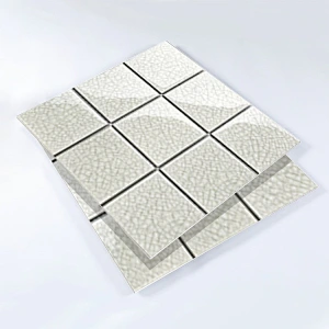 China Foshan Custom High Gloss Bathroom Glass Mosaic Shwoer Kitchen Tiles Wall Mirrored Art For Swimming Pools