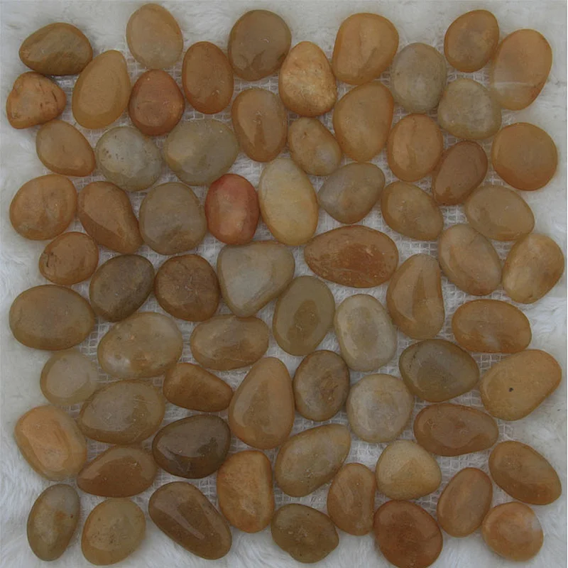 Shanghai Small Snow White Polished Glass Clay Rainbow Landscaping Etched Beach Pebbles Stones River For Gardens