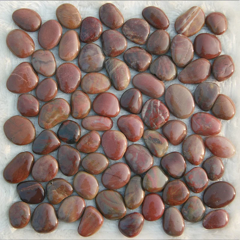 Shanghai Small Snow White Polished Glass Clay Rainbow Landscaping Etched Beach Pebbles Stones River For Gardens