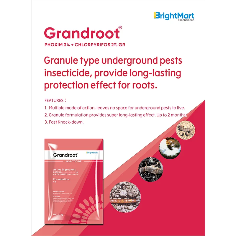 Phoxim + Chlorpyrifos insecticide | Granule type underground pests insecticide, provide long-lasting protection effect for roots.