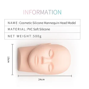 Wholesale Silicone Eyelash Extension Training Mannequin Head Flat Model Practice Training Head