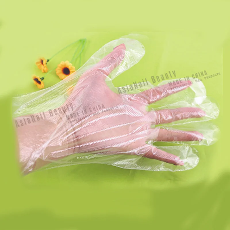 Disposable one-off  PE  plastic gloves for wax and cleaning using