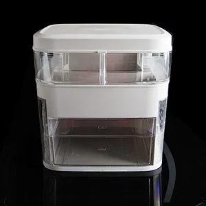 Storage Box Holder Empty Stand Display Box Nail Case Cutter Organizer Container Manicure Jewelry shelving with mirror E