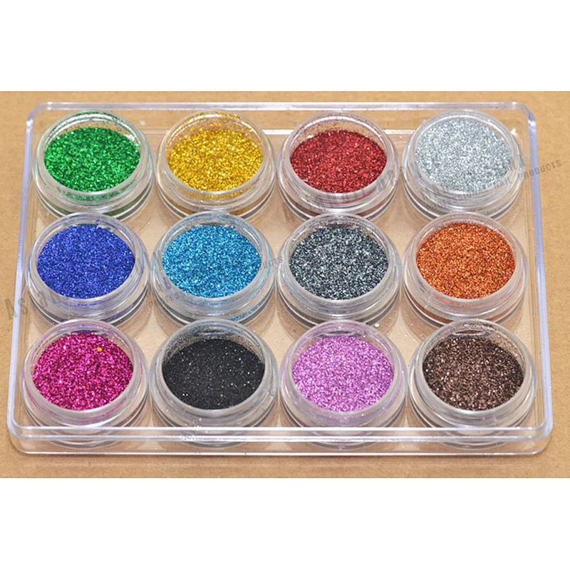 12 colors nail glitter powder for nail decoration rhinestone sparkly stone nail sticker
