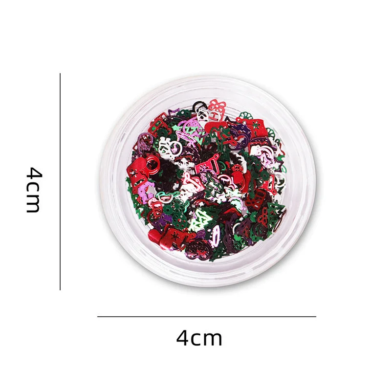 Metal Christmas Snowflake Colorful Nail Glitter Flakes Winter Sequins For Nail Art Decoration