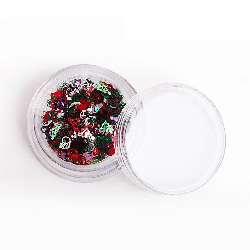 Metal Christmas Snowflake Colorful Nail Glitter Flakes Winter Sequins For Nail Art Decoration