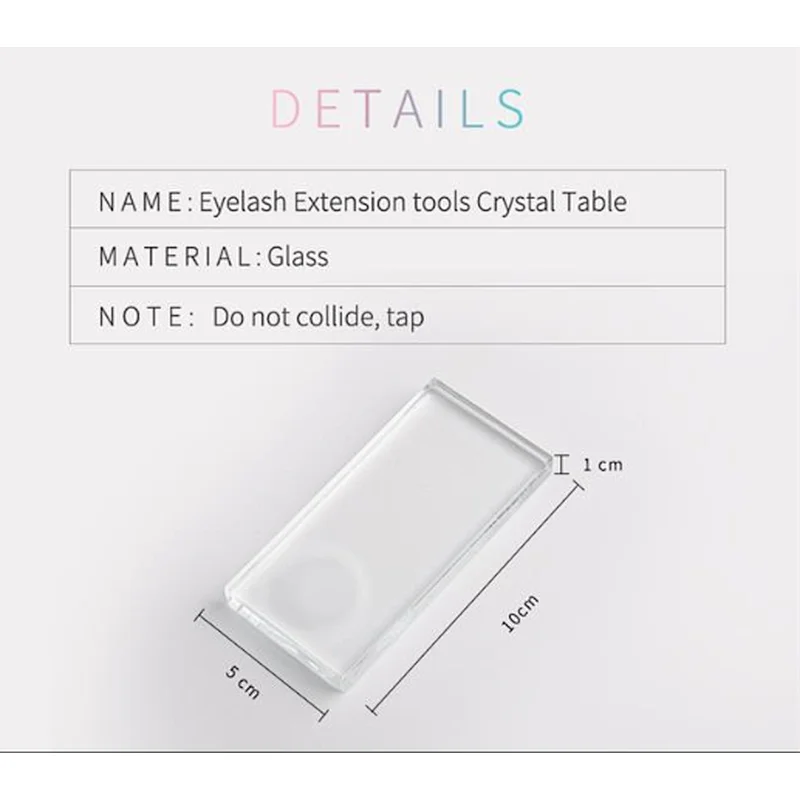 Eyelash Extension tools Rectangular Crystal Glass Table
