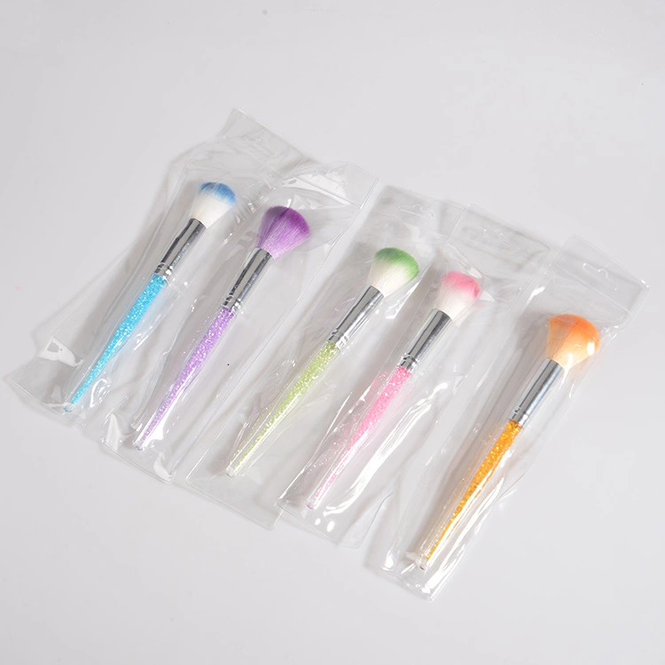 Facial fan cleaning brusher professional make up two-tone Nylon hair brush cleaner carbon Fan brush blower for face painting