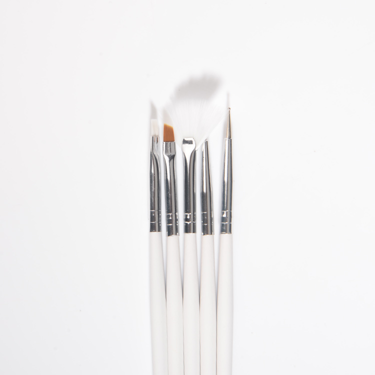 2020 Newest Purple White End Wood Handle Brush Set For Nail Art
