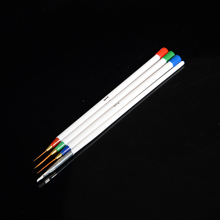 Dual Head Nail Art Tool Acrylic UV Gel Extension Builder Brush With nail Spatula Stick