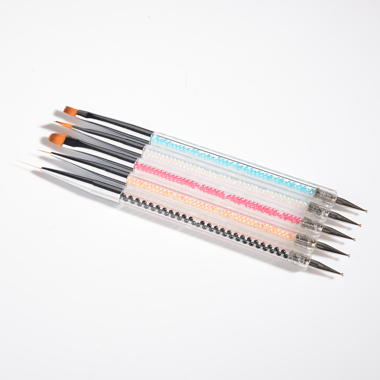 2020 Plastic Nail Brush 5 Pcs Set Novel Shape Handle Nylon Nail Art Brush