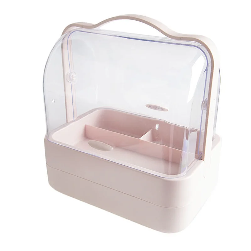 U portable cosmetics suitcase makeup organizer storage box skincare make up display box