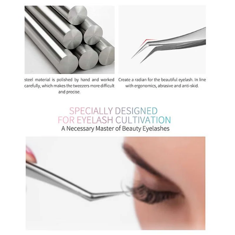 Wholesale Stainless Steel Makeup Tools  Eyelash Extension tweezers