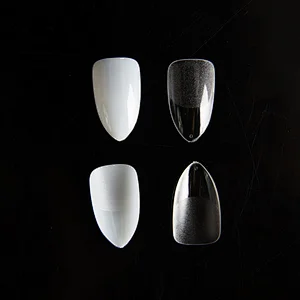 Clear nature Practice Display Thin coffin shape Nail Tips