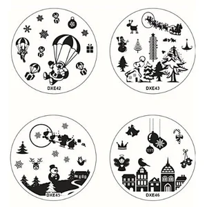 Halloween & Christmas Pattern Nail Art Stamp Round Image Nail Art Tools Stamping Plates