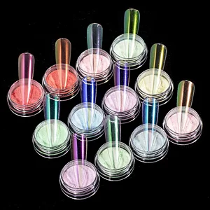 Hot Sell Rainbow Color Pigment Neon Magic Nail Laser Powder