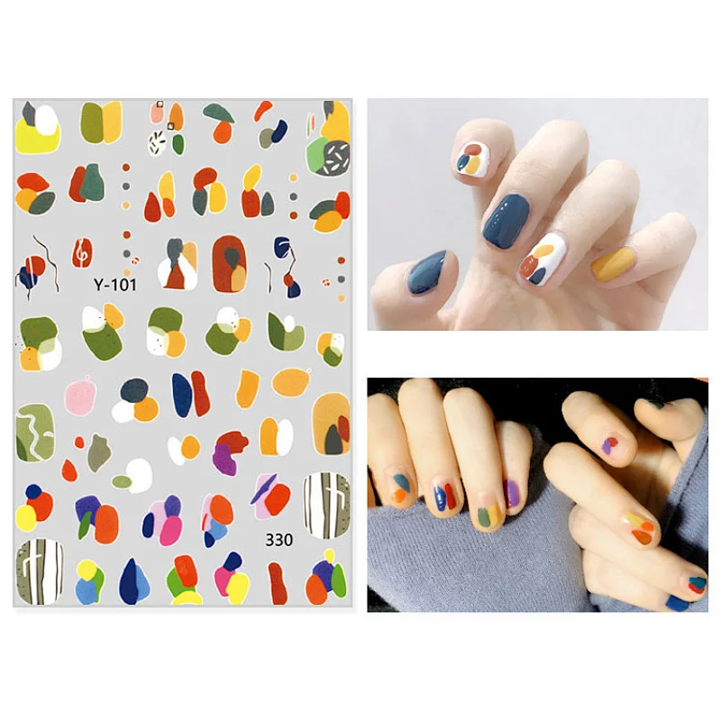 OEM Designed Temporary Tattoos Decals Gel Nail Polish Art Stickers Nail Sticker