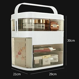 Storage Box Holder Empty Stand Display Box Nail Case Cutter Organizer Container Manicure Jewelry shelving with mirror E