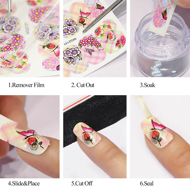 Nail Art Snowflake Glitter Mixed 3d Sequins Designs Manicure Decorations Diy Decals Leaves and petals finger to E