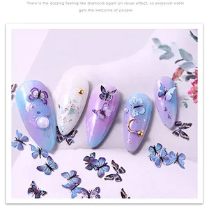 New Design Acrylic Nails Decals Line Many Colors Magnetic Stripe Three-dimensional Mini Butterfly E