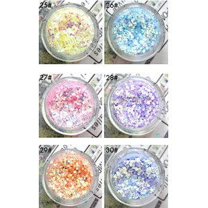 acrylic uv gel nail art tips set glitter dust powder make up mixed