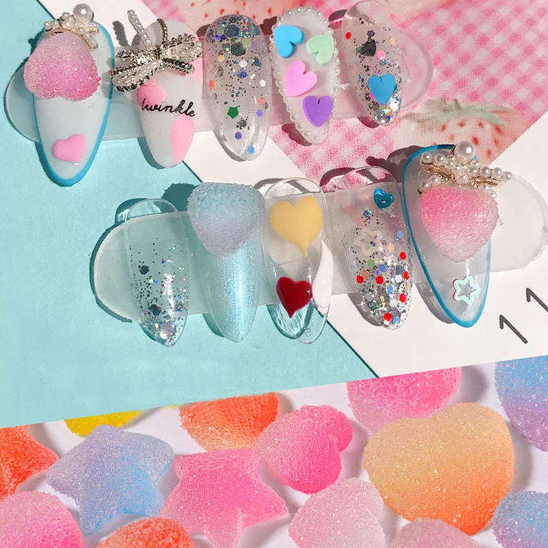 Colors Nail Art Decorations Manicure nail tip and white flower cute finished false Jelly candy nail fingernail