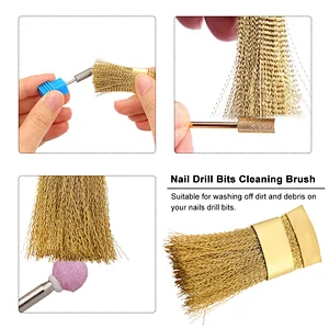 Nail Art Machine Drill Bit Copper Wire Dust Cleaning Brushes Tool