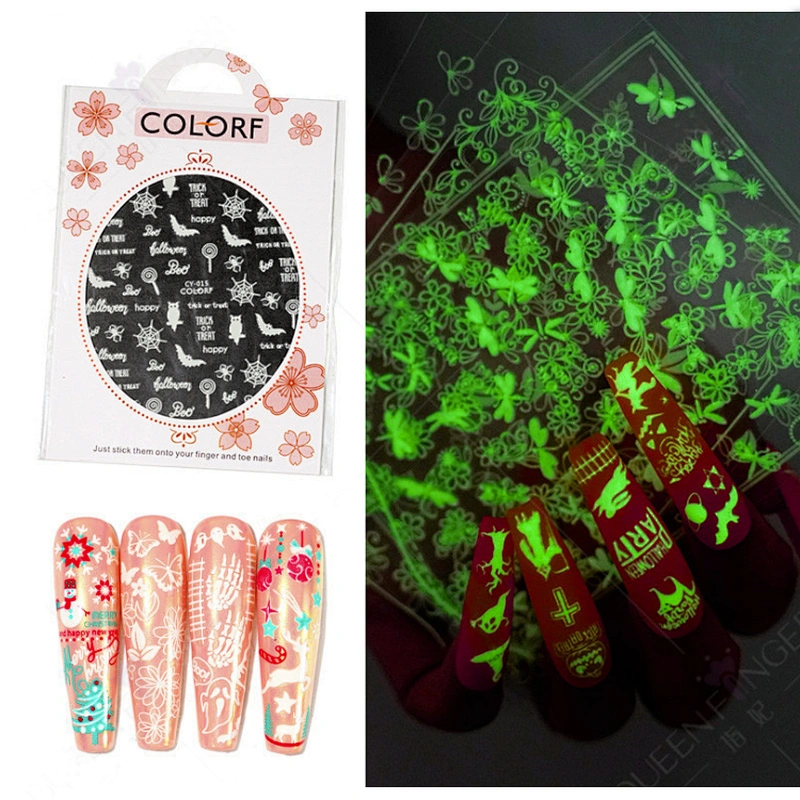 Halloween 3D Luminous Nail Stickers