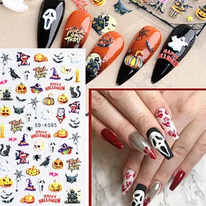 Halloween Series 5D Embossed Nail Stickers
