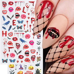 Halloween Series 5D Embossed Nail Stickers