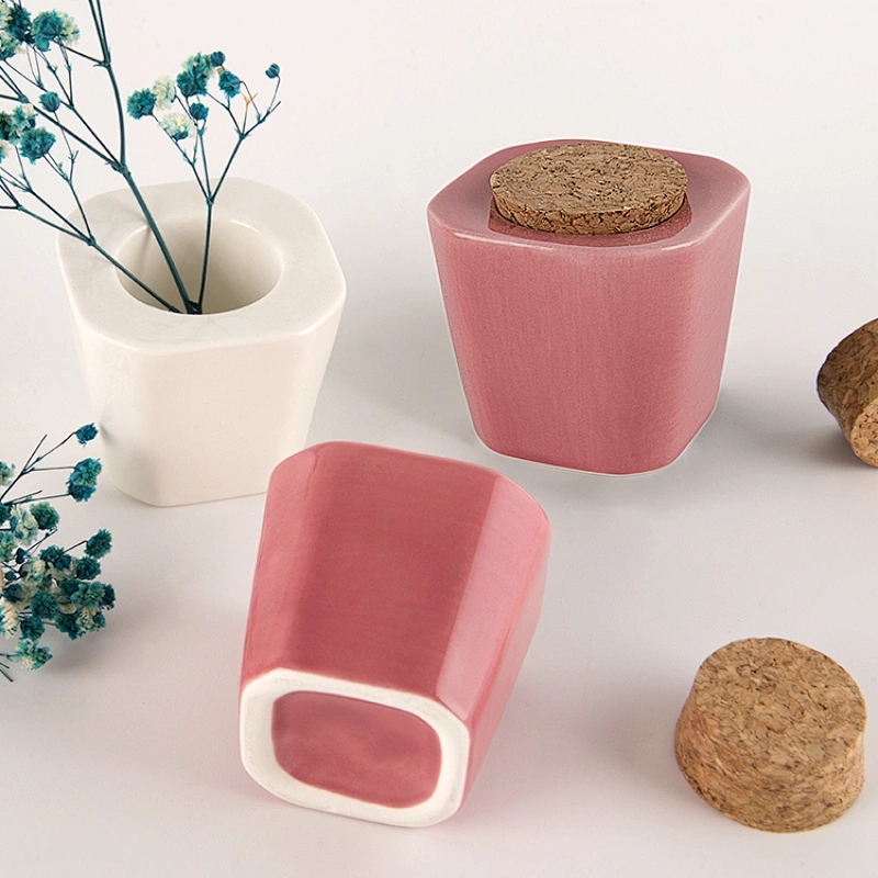 Ceramic Bottle with Wooden Lid