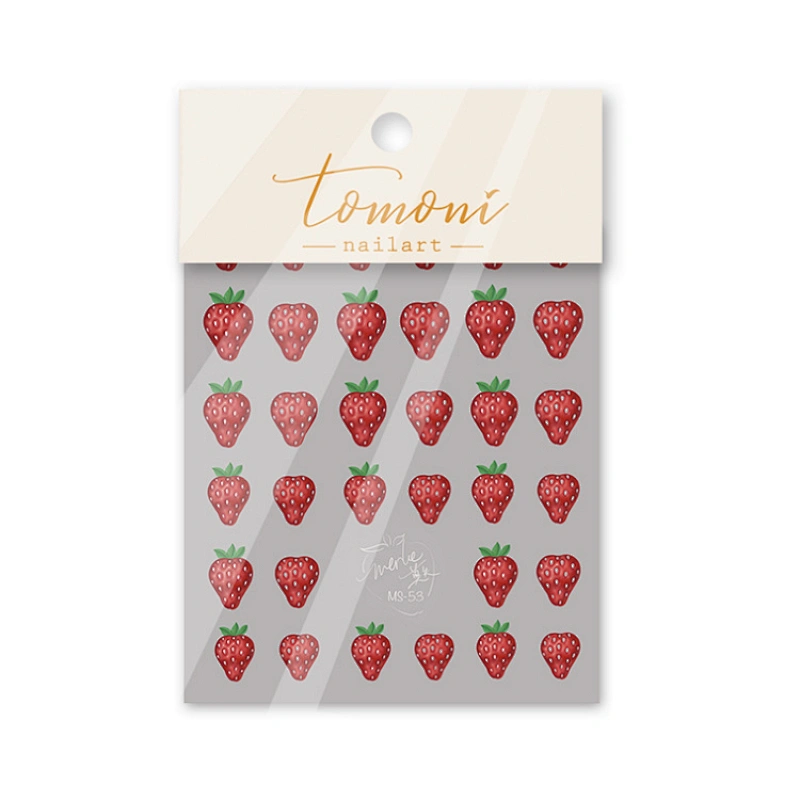 Embossed Strawberry Ice Cream Lattice Nail Sticker