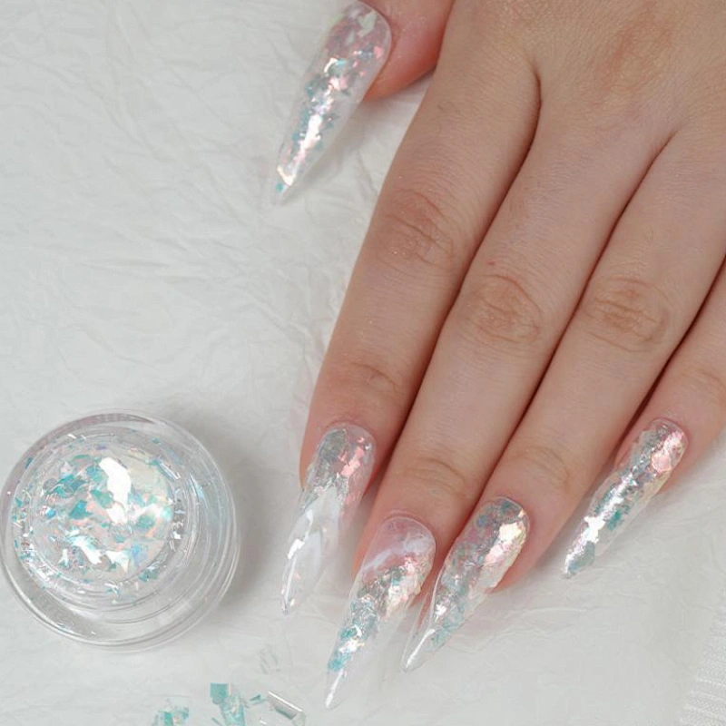Nail Aurora Ice Platinum Fragments Powder