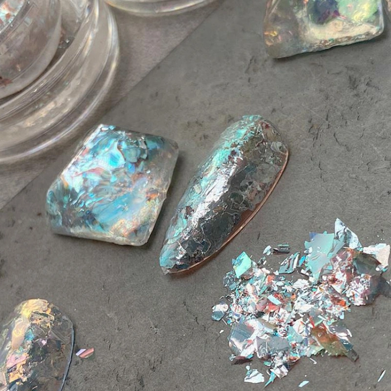 Nail Aurora Ice Platinum Fragments Powder