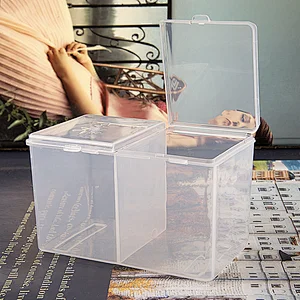Transparent Container Storage Case Makeup Cotton Pad Box Nail Art Remover Paper Wipe Plastic Storage Box