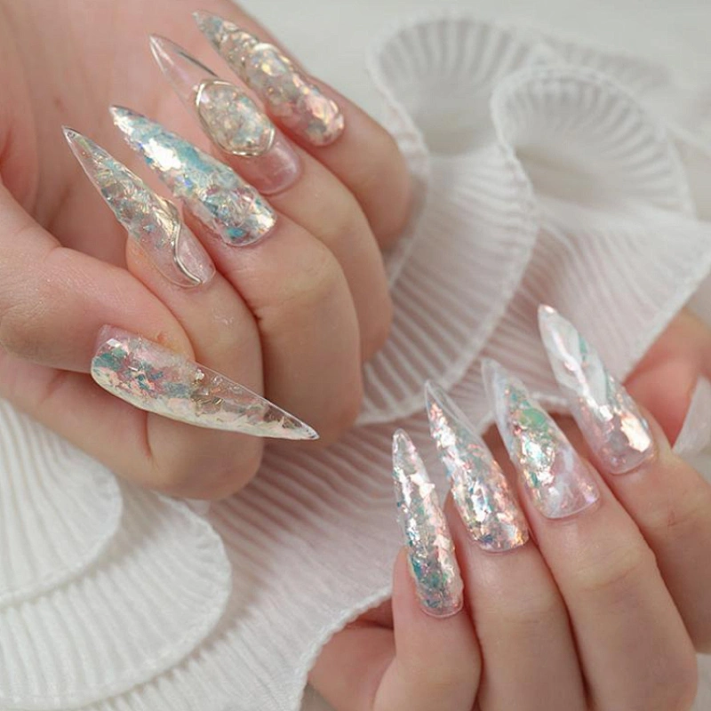 Nail Aurora Ice Platinum Fragments Powder
